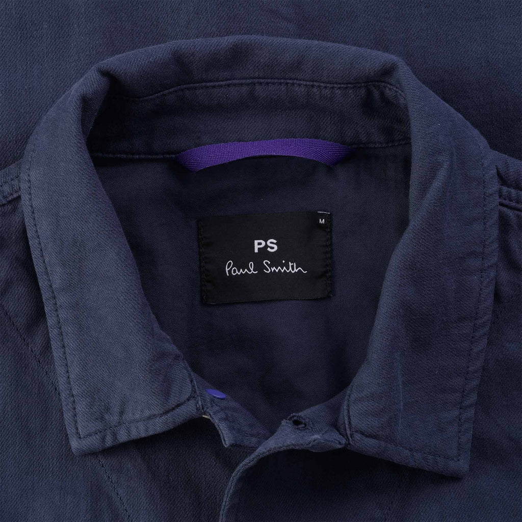 Paul Smith Cotton-Linen 'Broad Stripe Zebra' Work Jacket - Navy