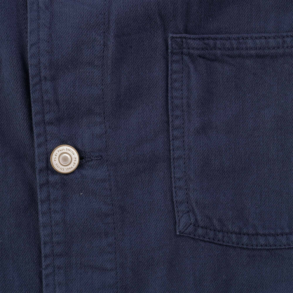 Paul Smith Cotton-Linen 'Broad Stripe Zebra' Work Jacket - Navy