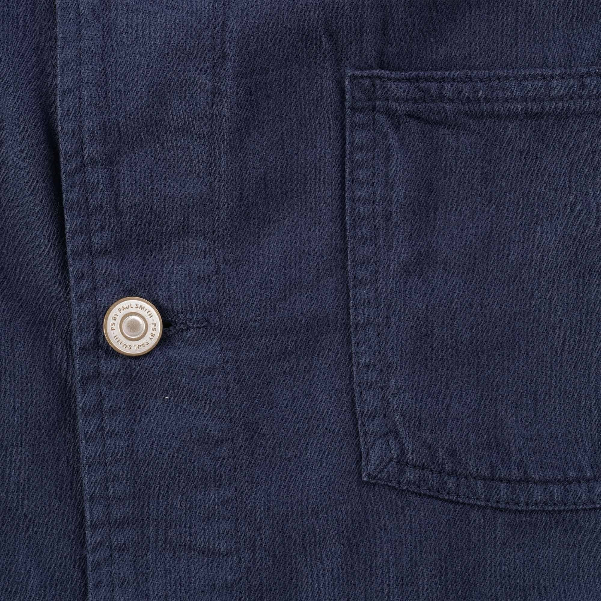 Paul Smith Cotton-Linen 'Broad Stripe Zebra' Work Jacket - Navy