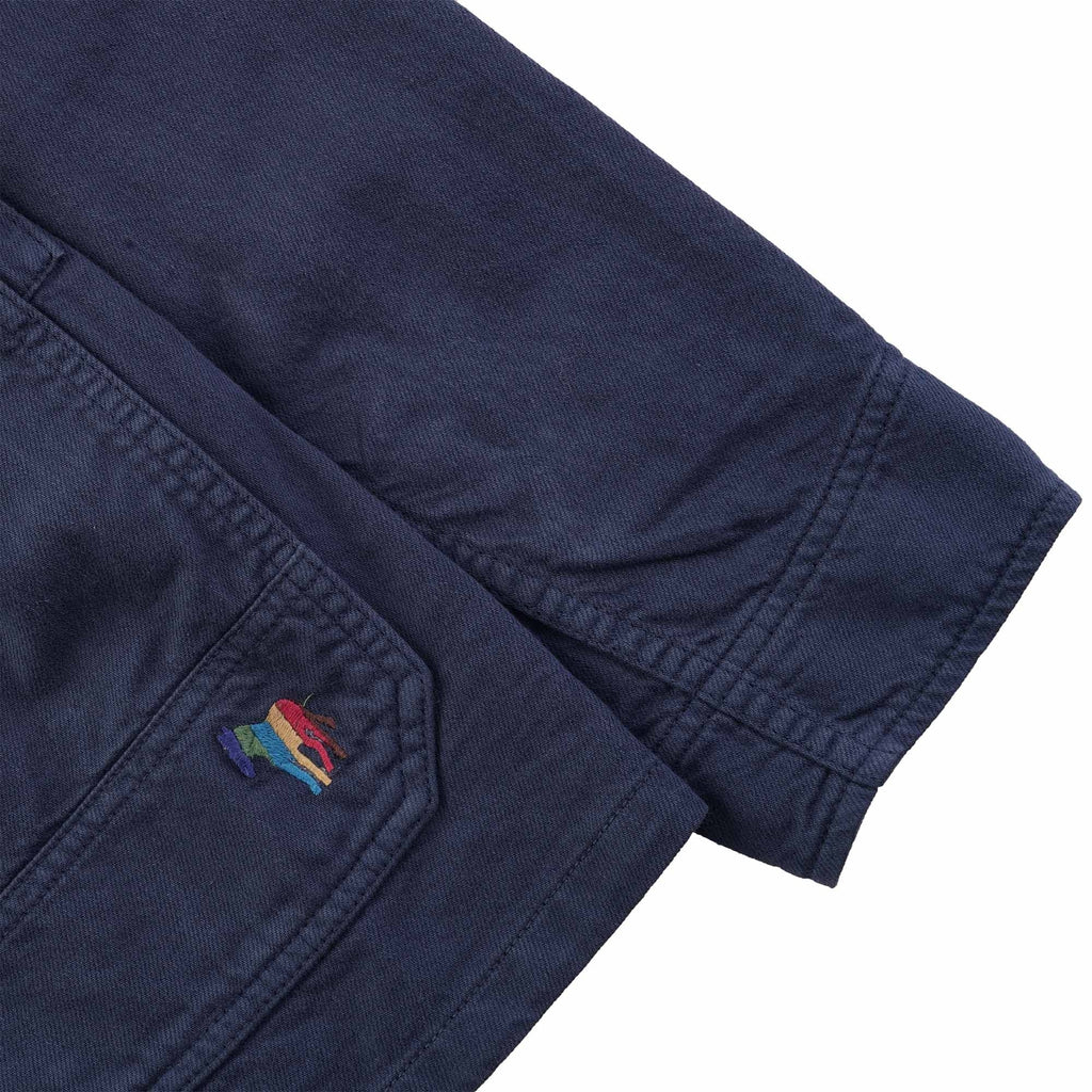 Paul Smith Cotton-Linen 'Broad Stripe Zebra' Work Jacket - Navy