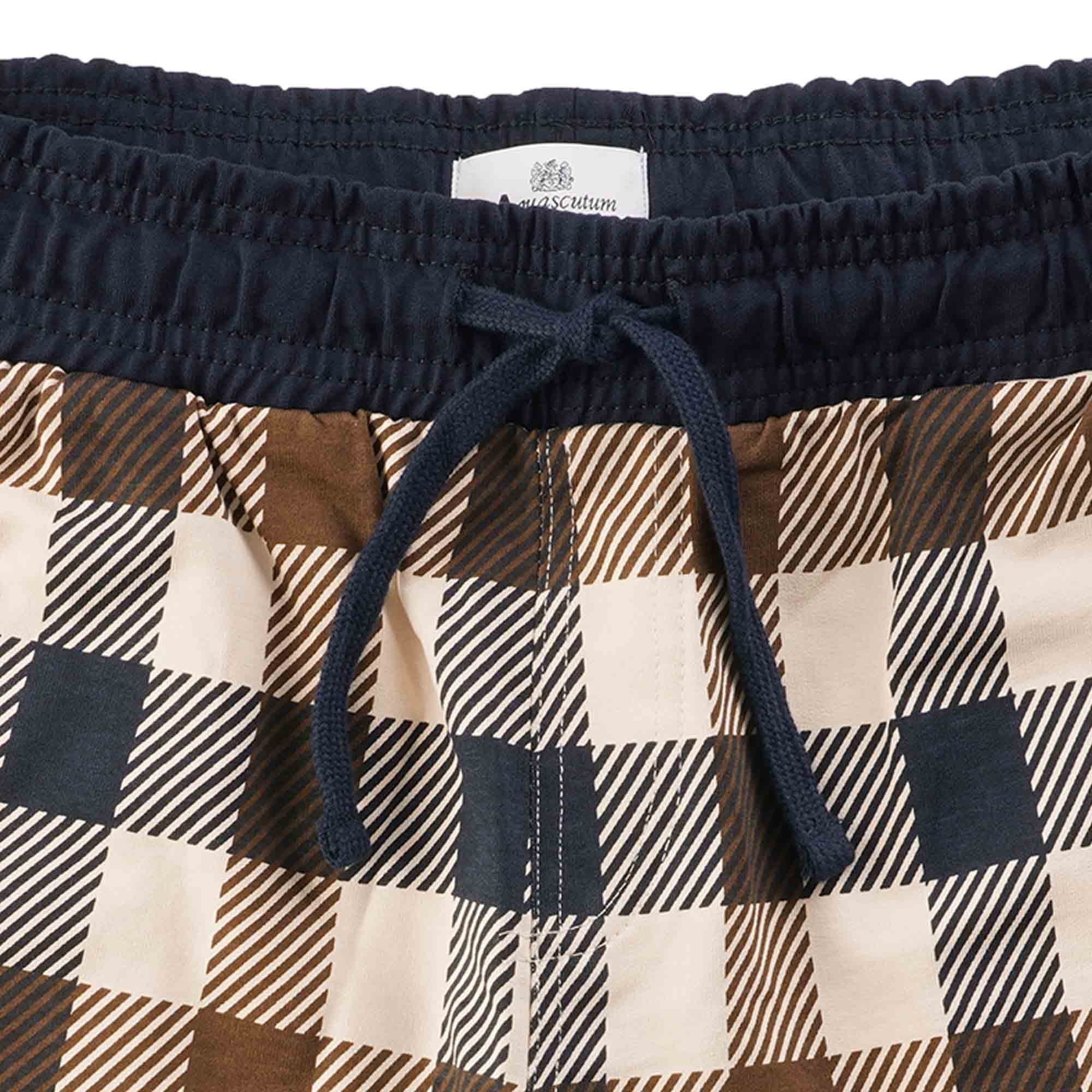 Aquascutum Macro Club Check Sweat Shorts - Navy