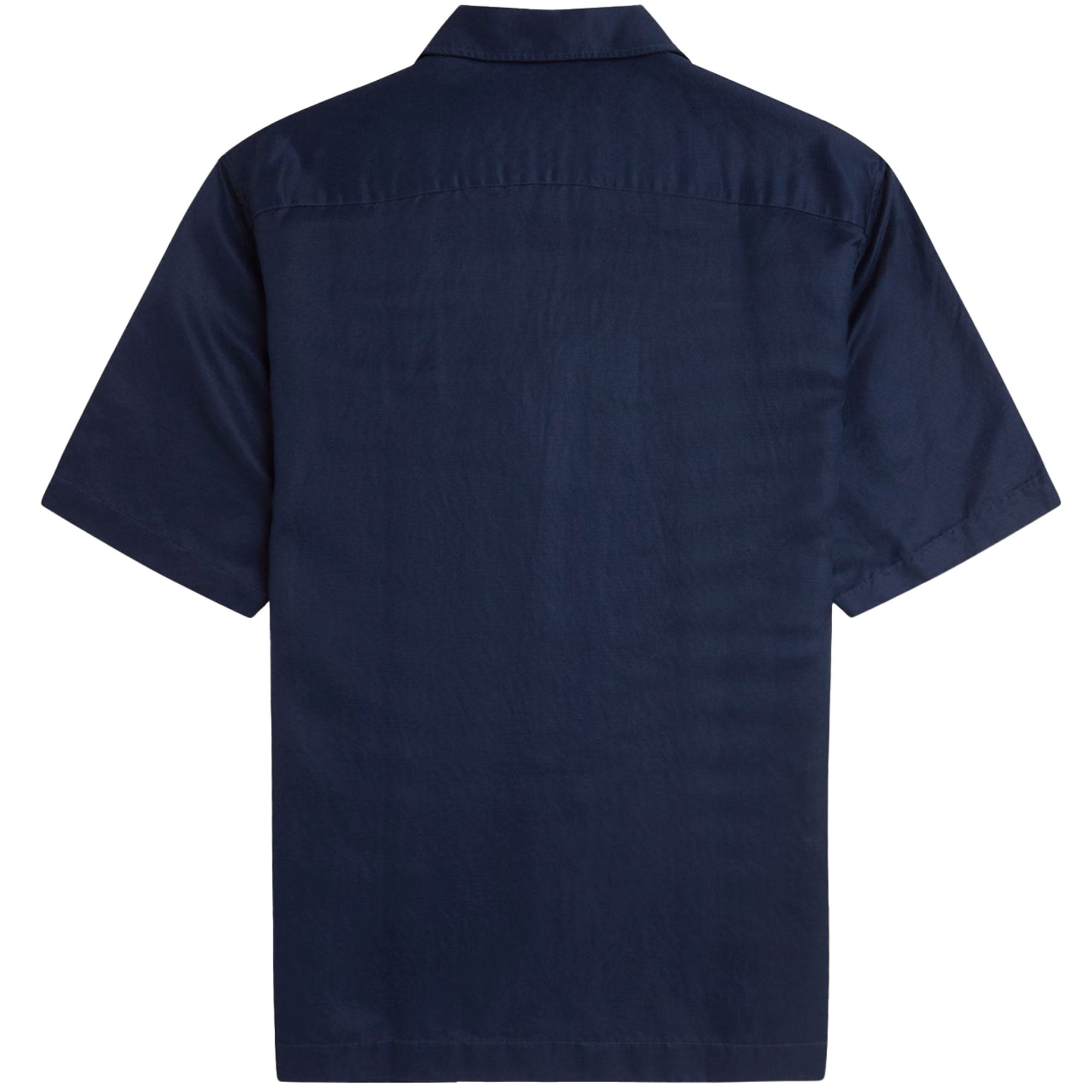 Fred Perry Linen Blend Panelled Shirt - Tennis Blue