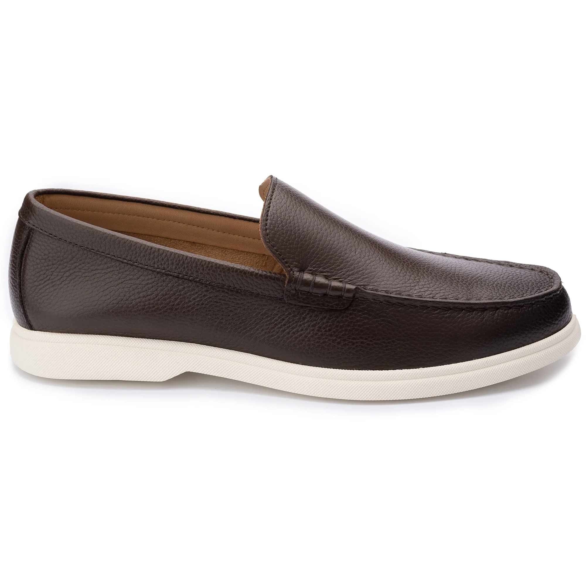 John White Ethan Plain Tumbled Grain Loafer - Brown