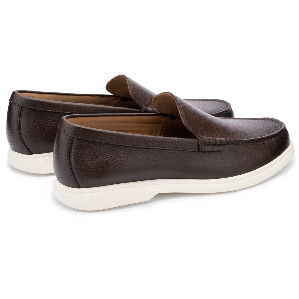 John White Ethan Plain Tumbled Grain Loafer - Brown