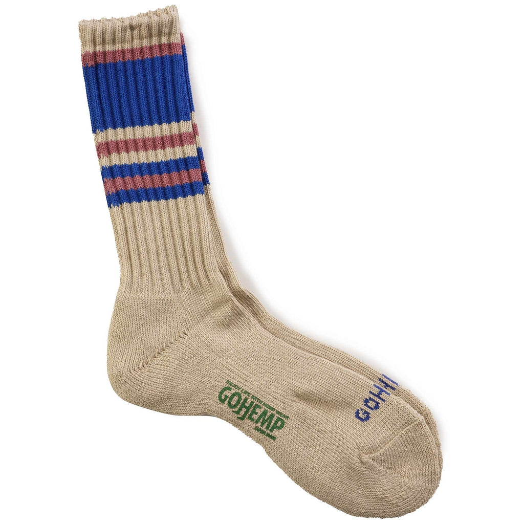 Anonymous Ism GOHEMP Random Line Pile Crew Socks - Purple Stripe