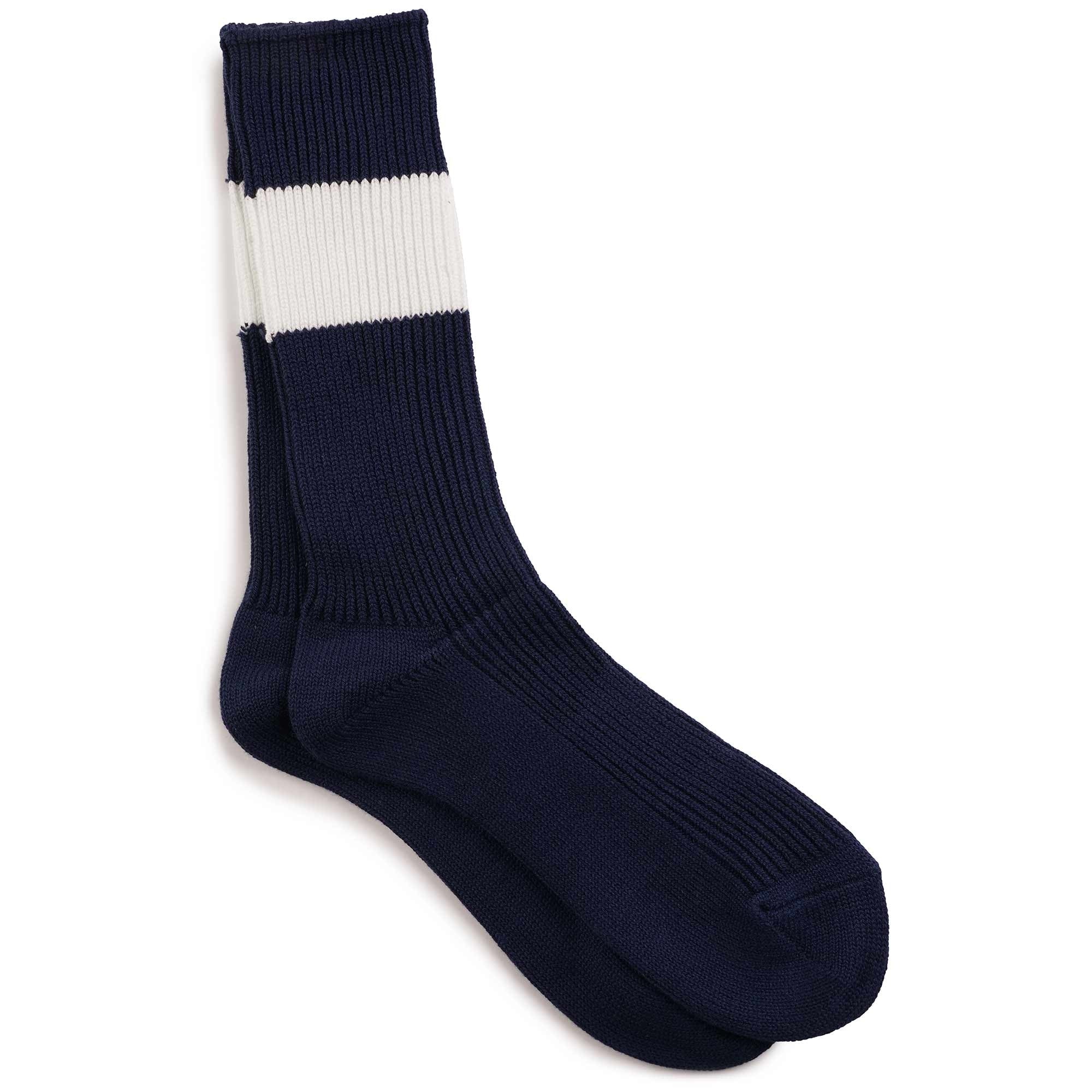 Anonymous Ism Stripe Crew Socks - Navy