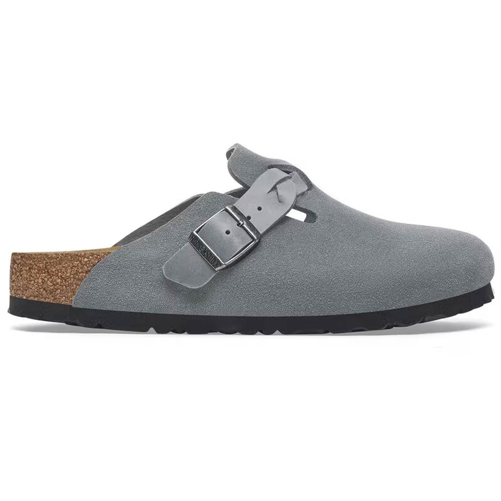 Birkenstock Boston Braided Suede Leather - Basalt Gray