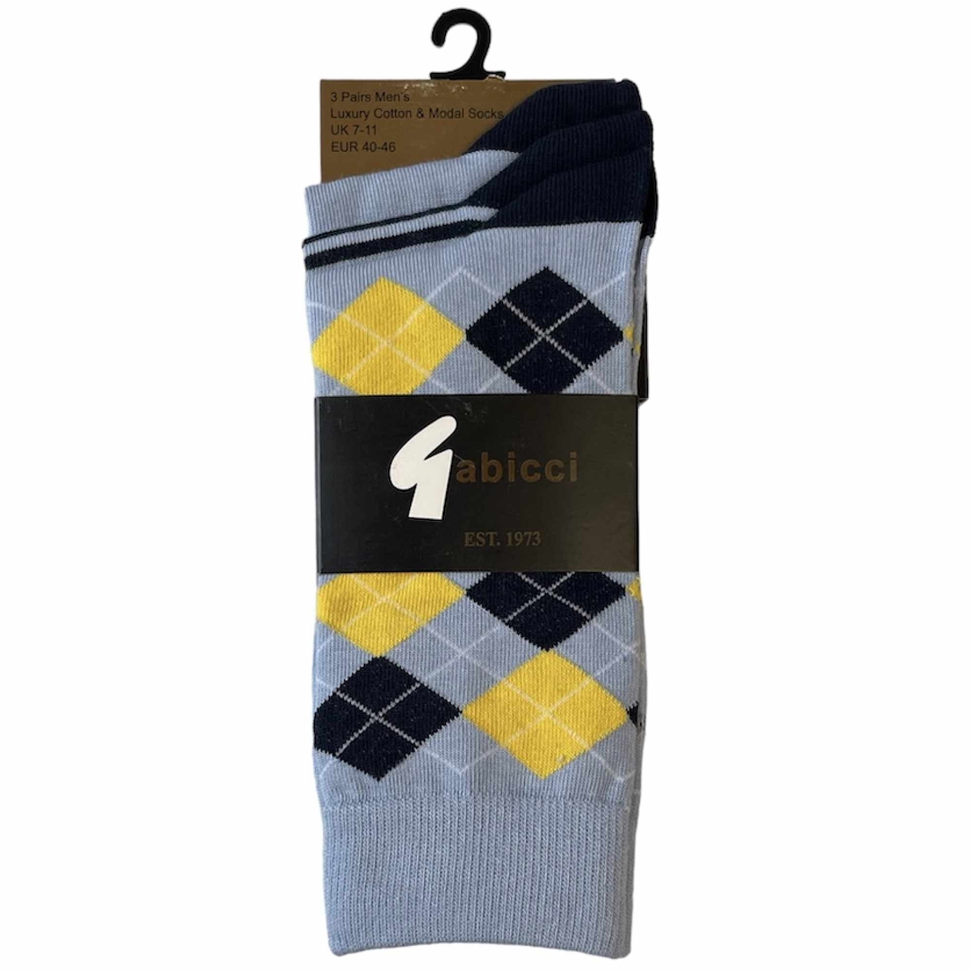 Gabicci Vintage 3 Pack Socks - Blue