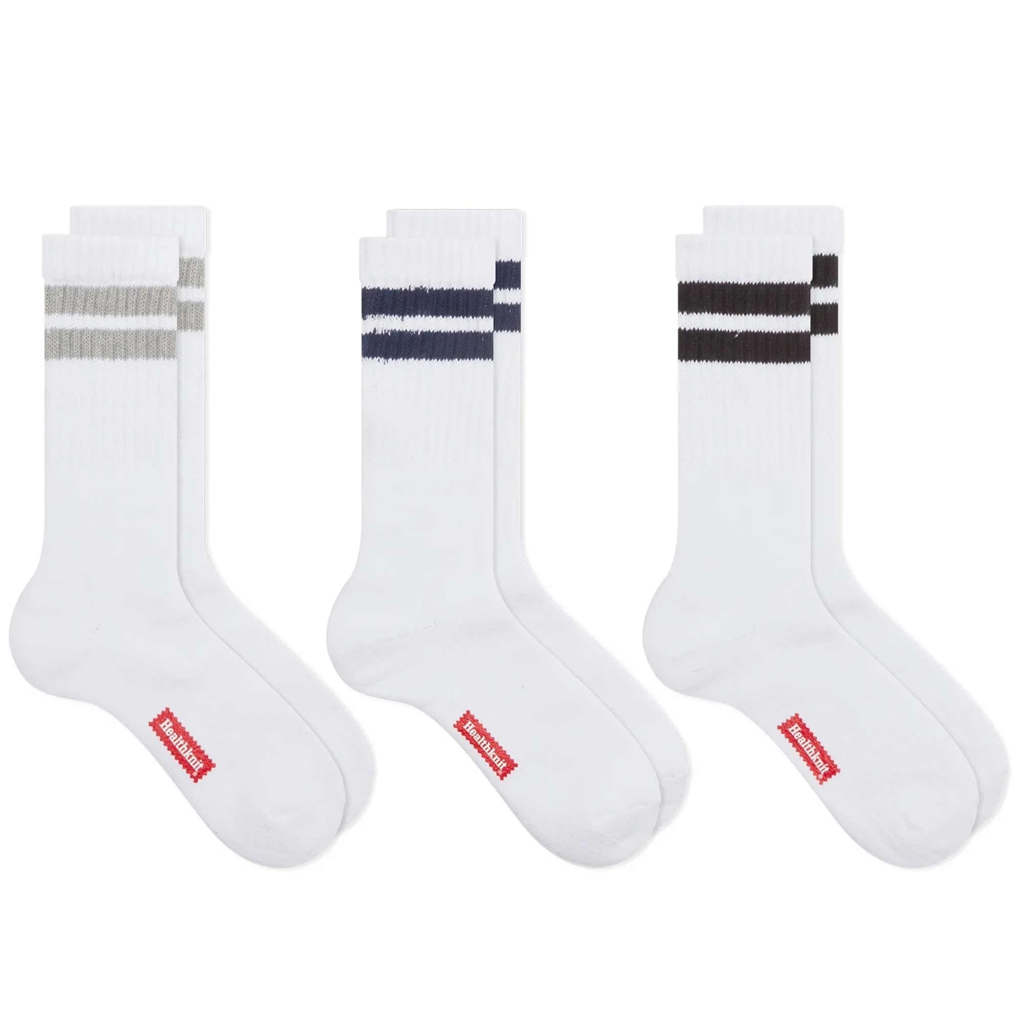 3 Pack Socks - White, Black, Navy and Grey