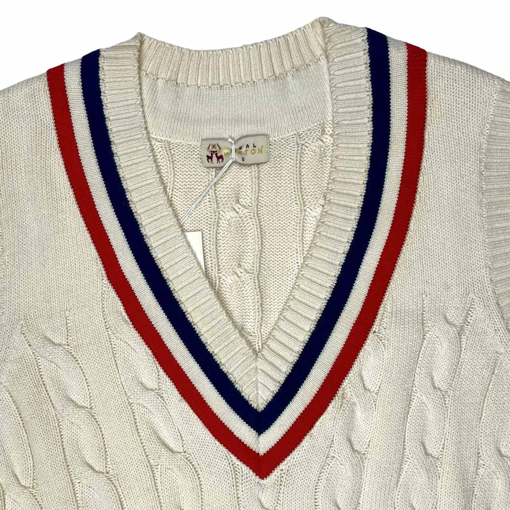 Real Hoxton British NRW Cricket Vest - Off White
