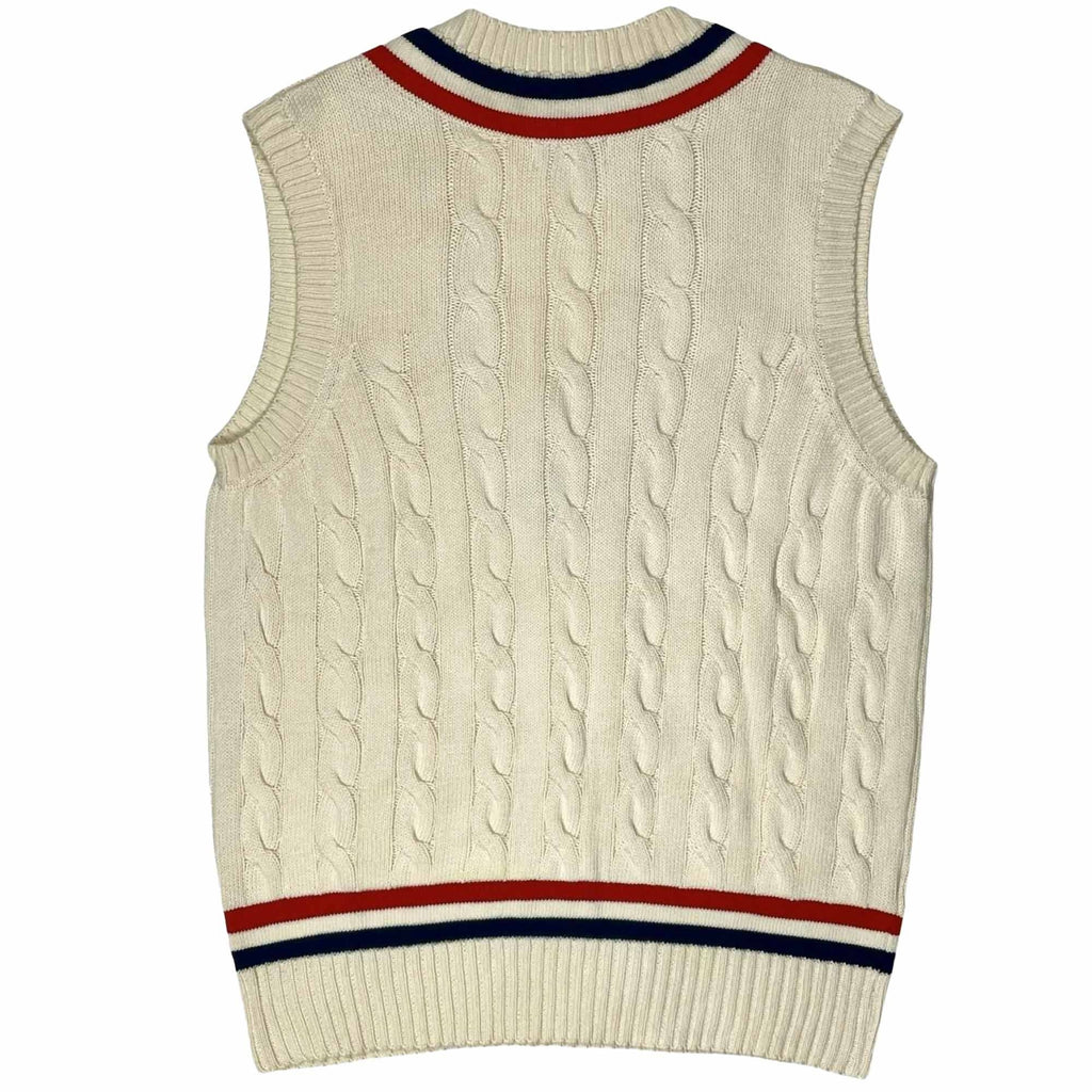Real Hoxton British NRW Cricket Vest - Off White