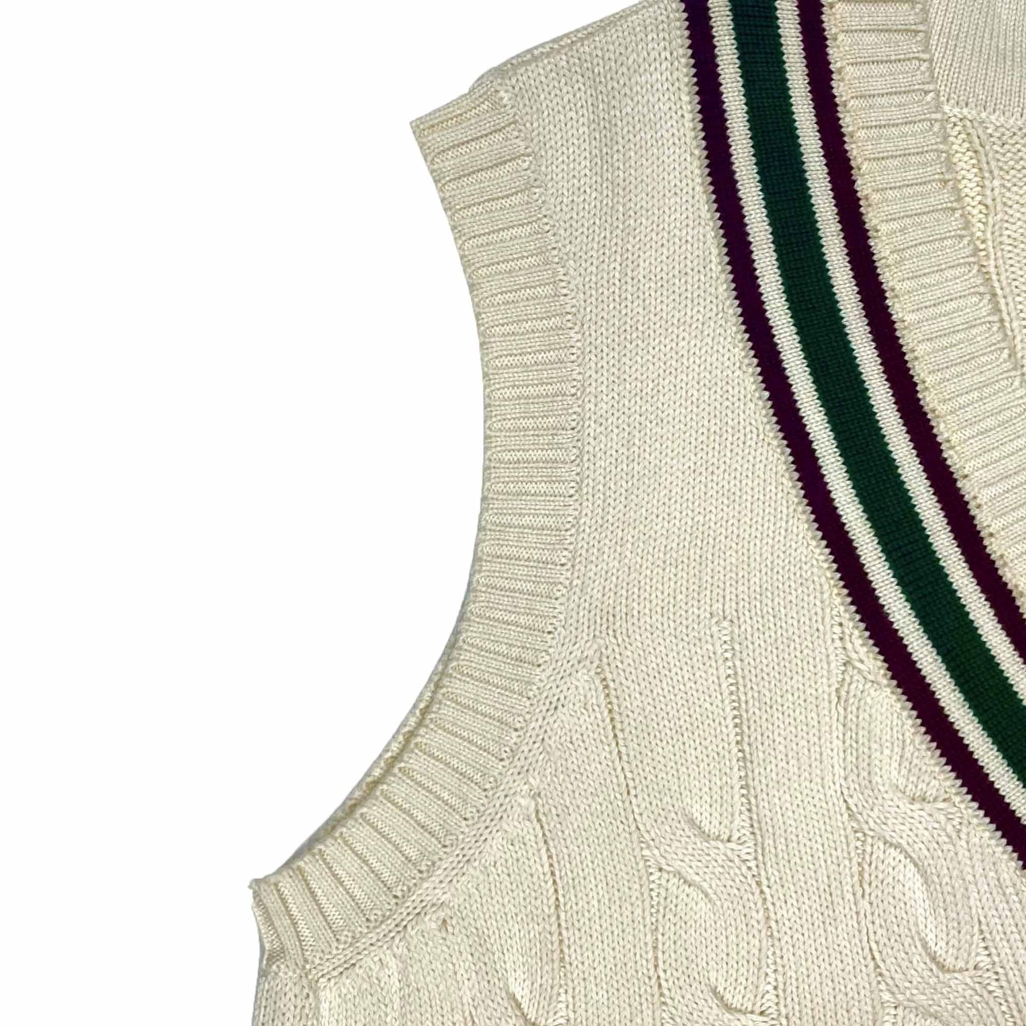 Real Hoxton Cricket Vest - Racing Green Maroon