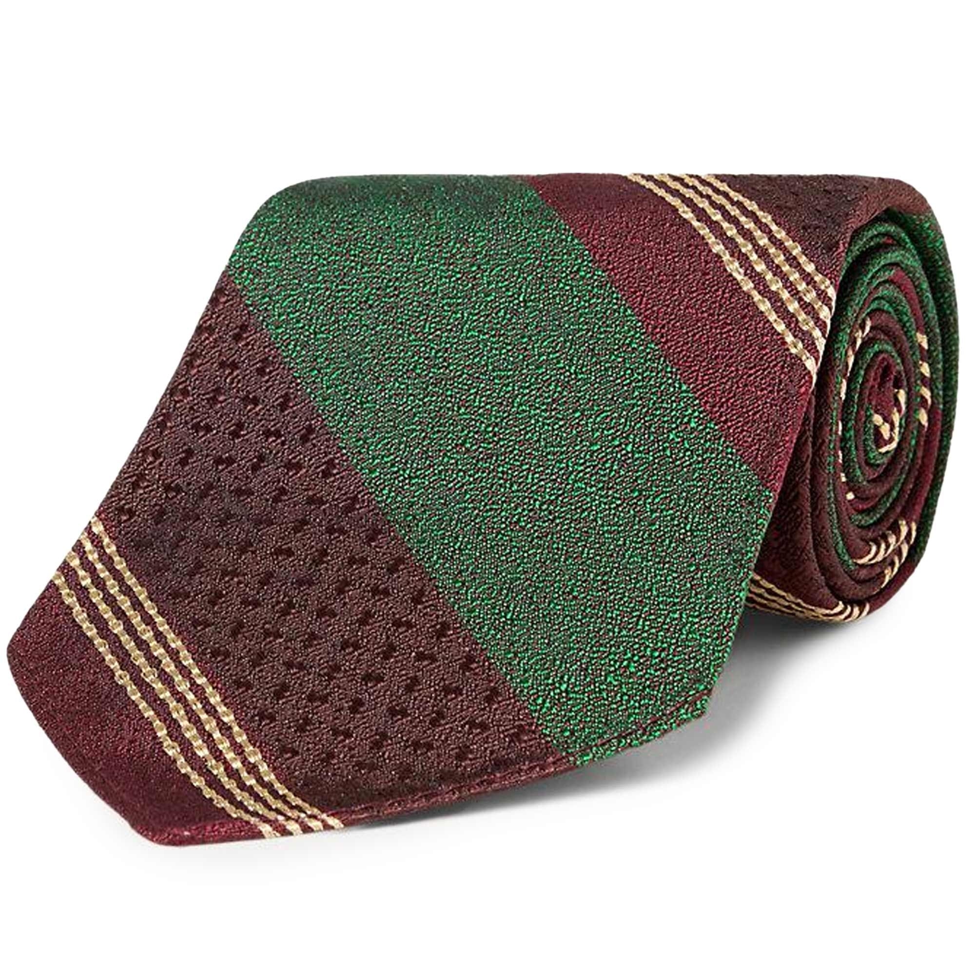 RRL by Ralph Lauren Silk Tie - Green Burgundy