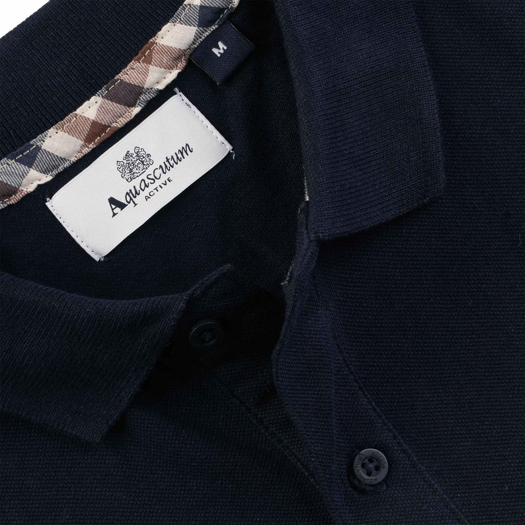 Aquascutum Iconic Insert Polo Shirt - Navy