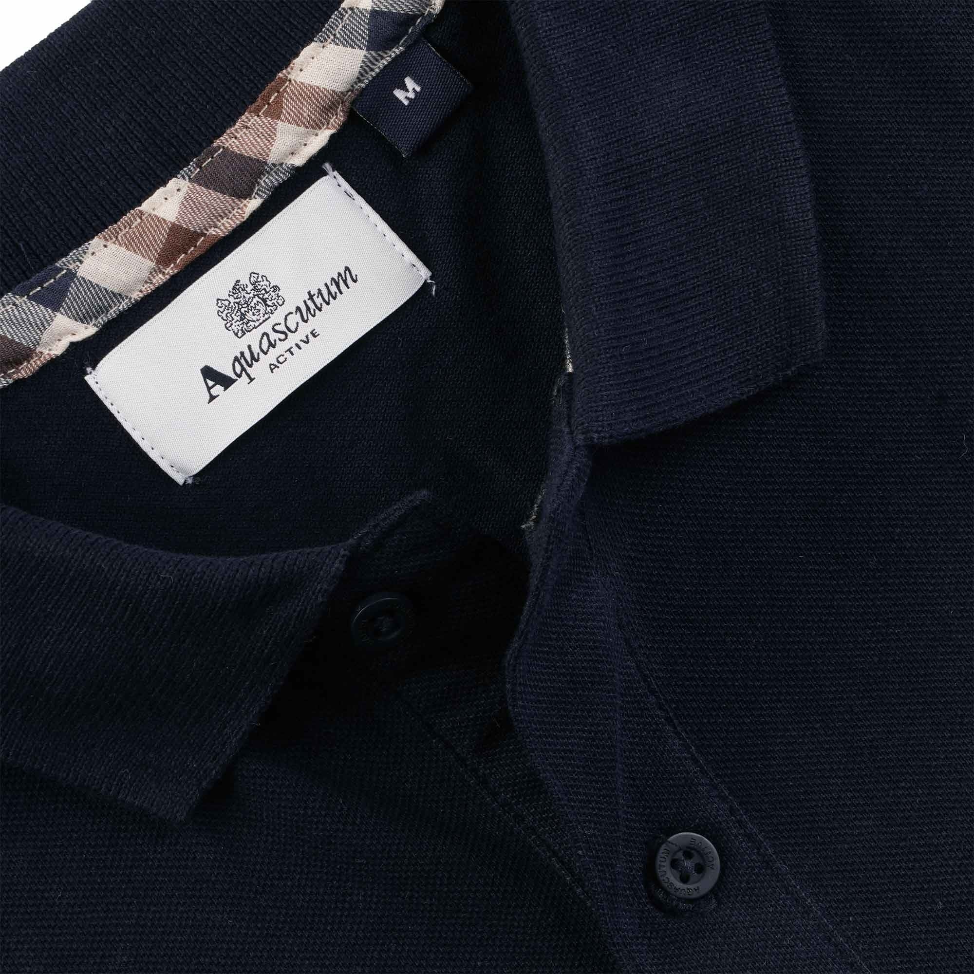 Aquascutum Iconic Insert Polo Shirt - Navy