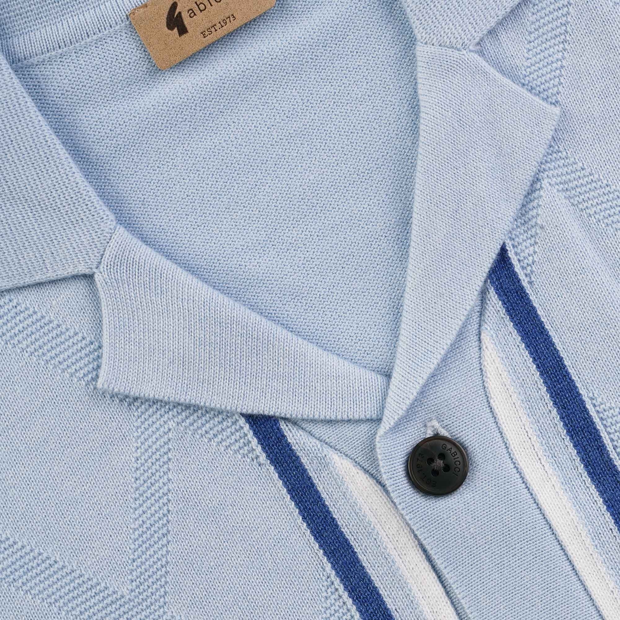 Gabicci Vintage Ross Knitted Polo Shirt - Azure