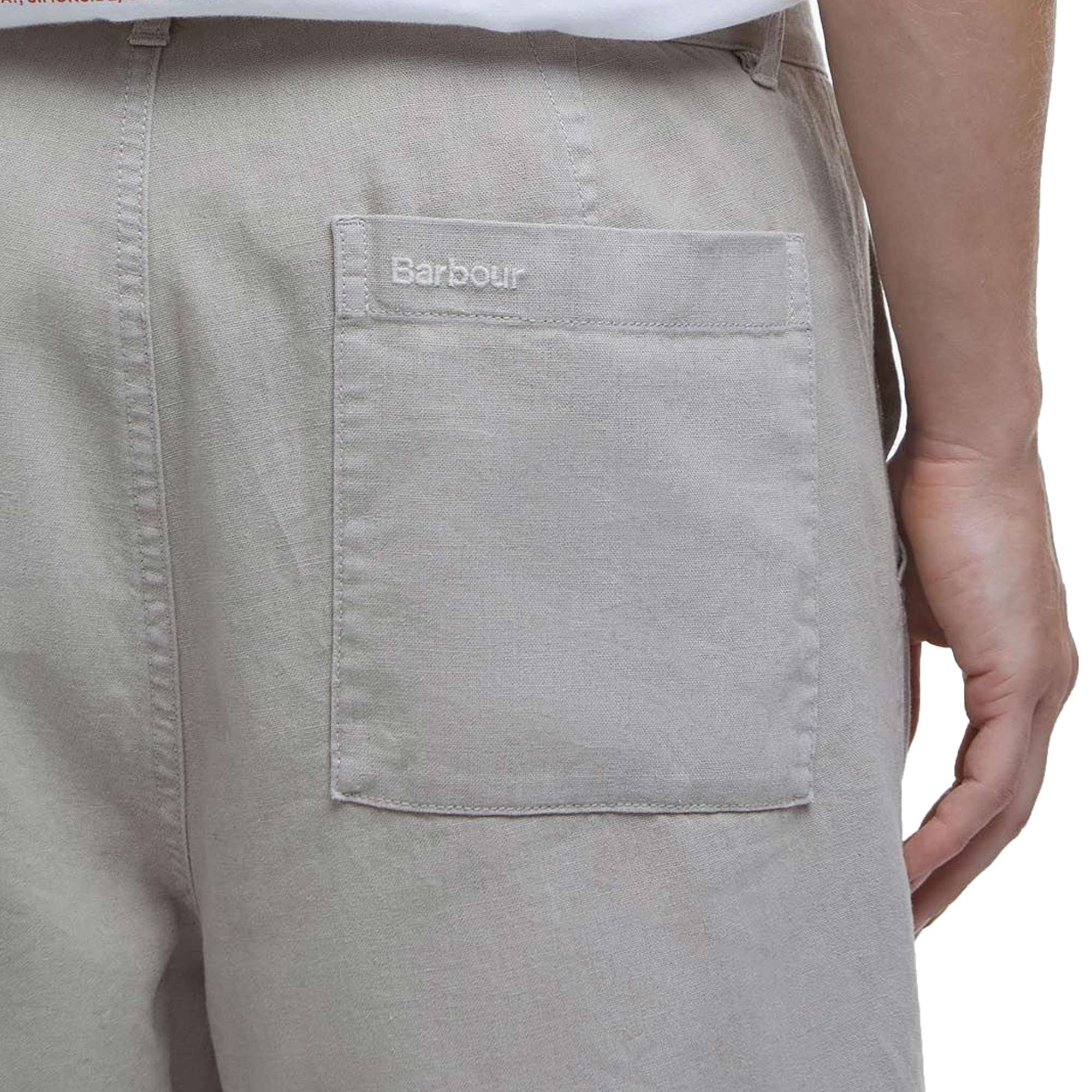 Barbour Linen-Blend Relaxed Trousers - Mist