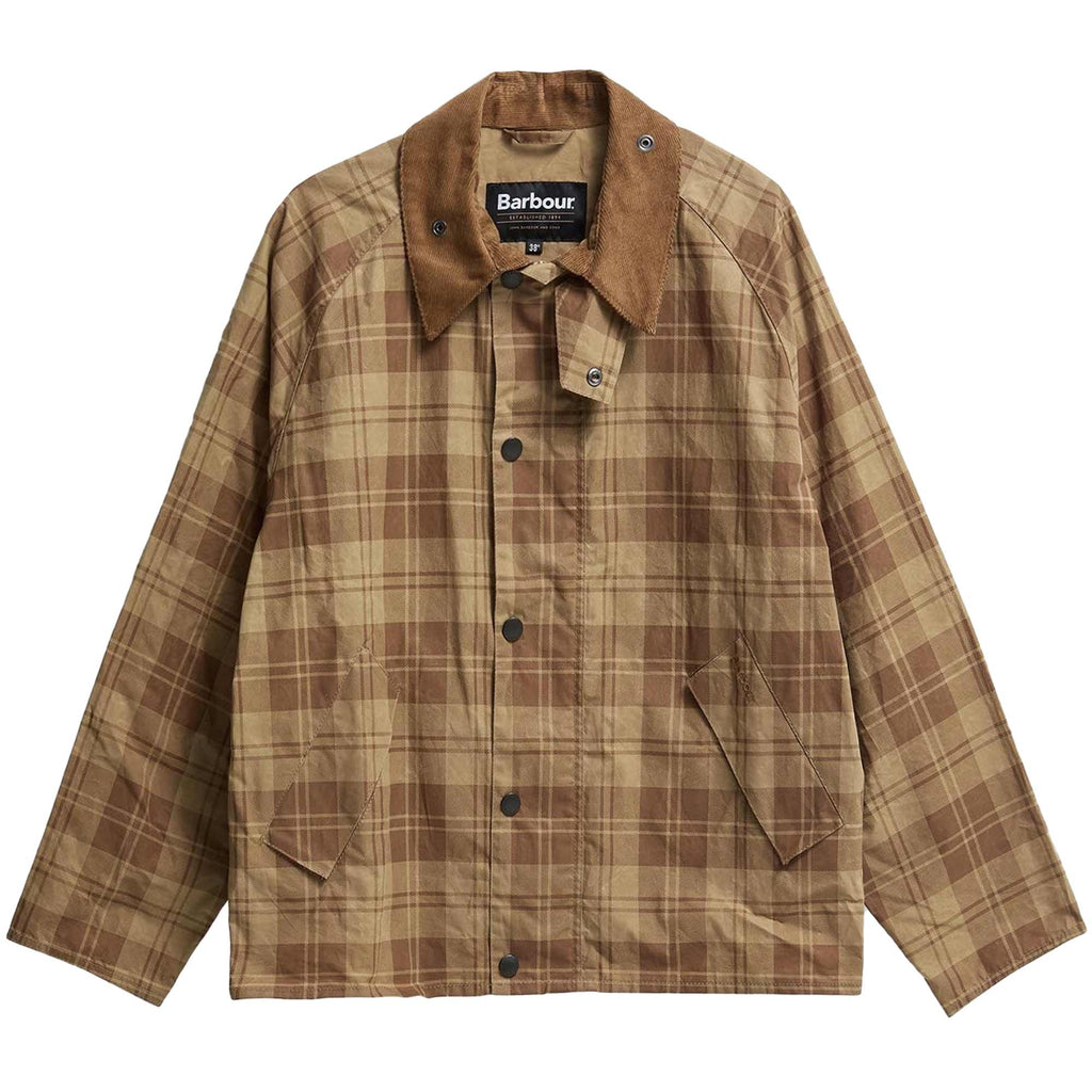 Barbour Transport Check Casual Jacket - Stone