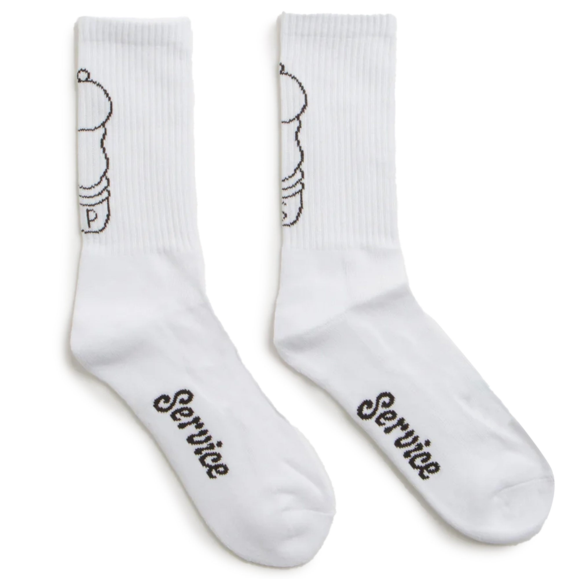Service Works Salt & Pepper Socks - White
