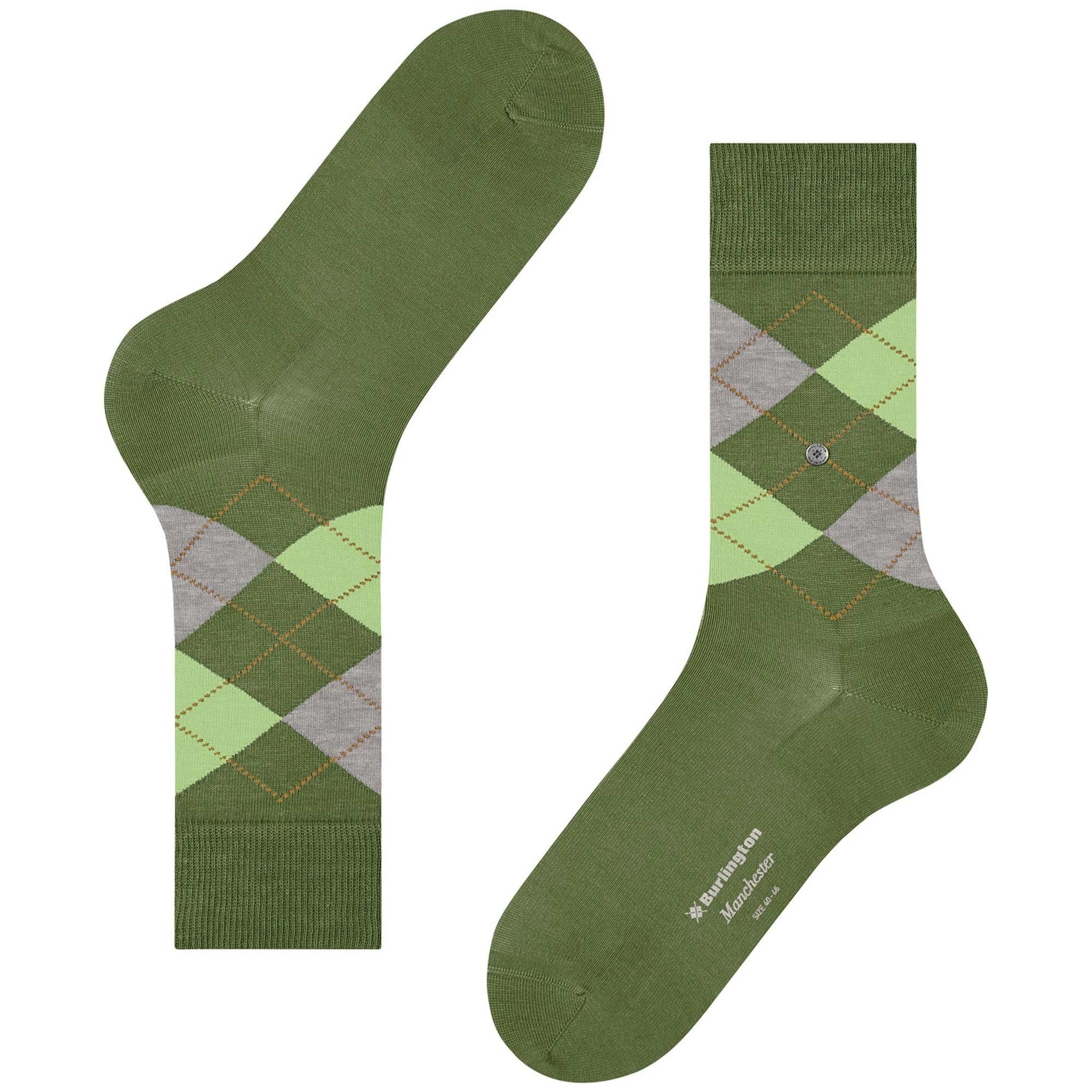 Burlington Socks Manchester Socks - Green Grey