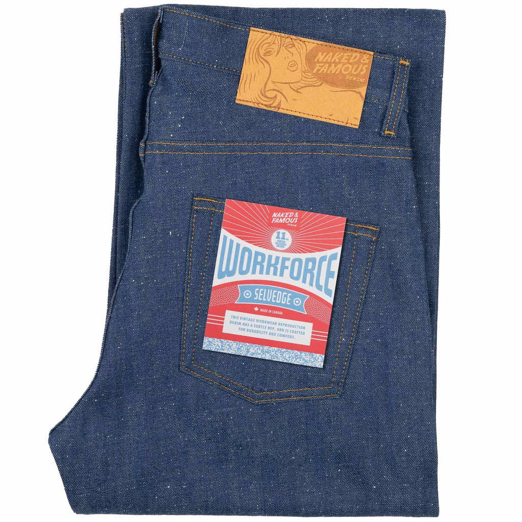 Naked and Famous Denim Weird Guy Workforce Selvedge - Indigo