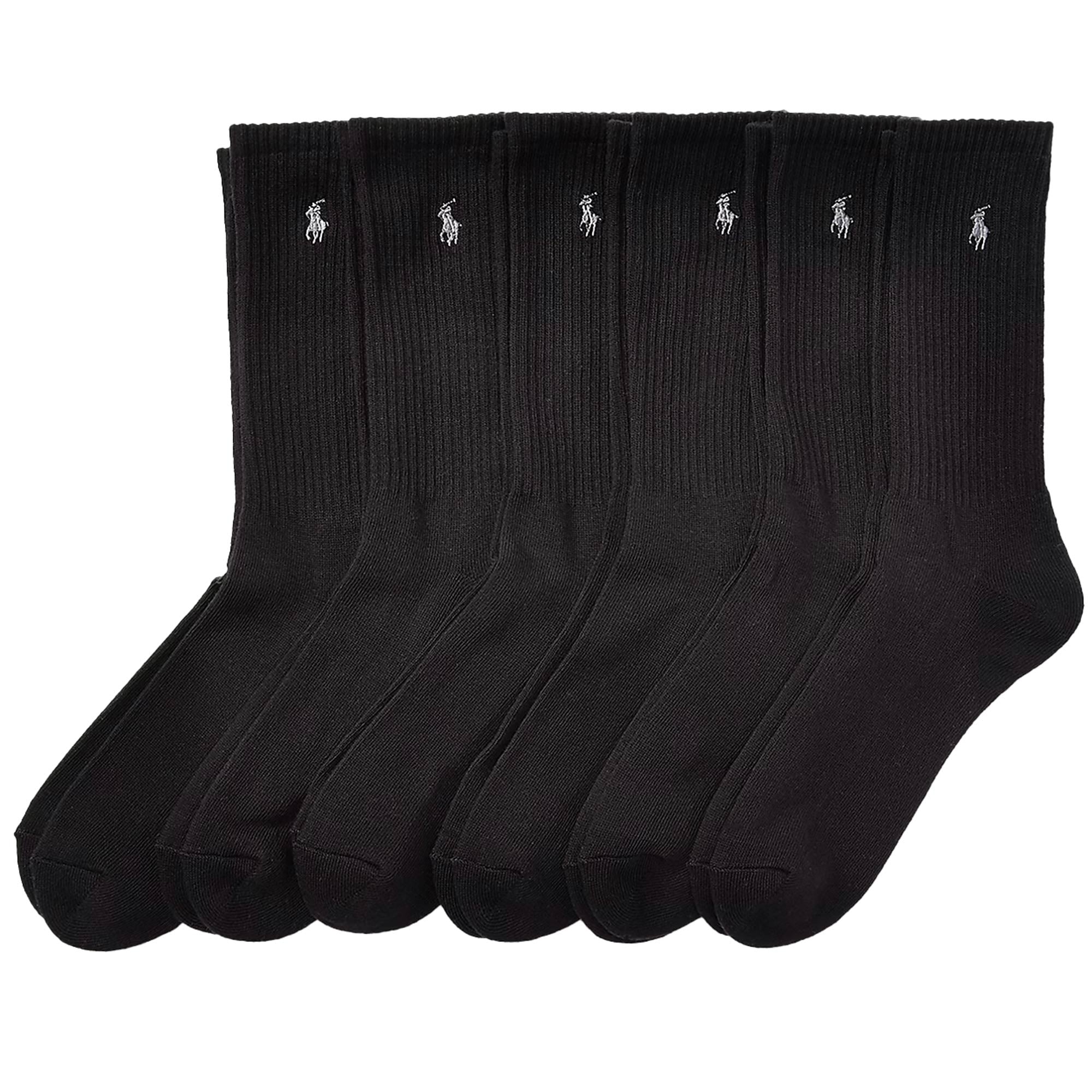 Polo Ralph Lauren Cotton-Blend Crew Sock 6-Pack - Black