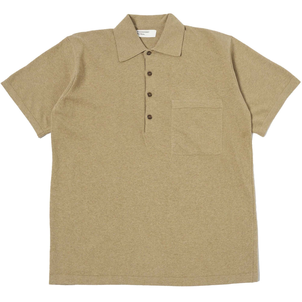 Universal Works Pullover Knit Polo Shirt - Sand