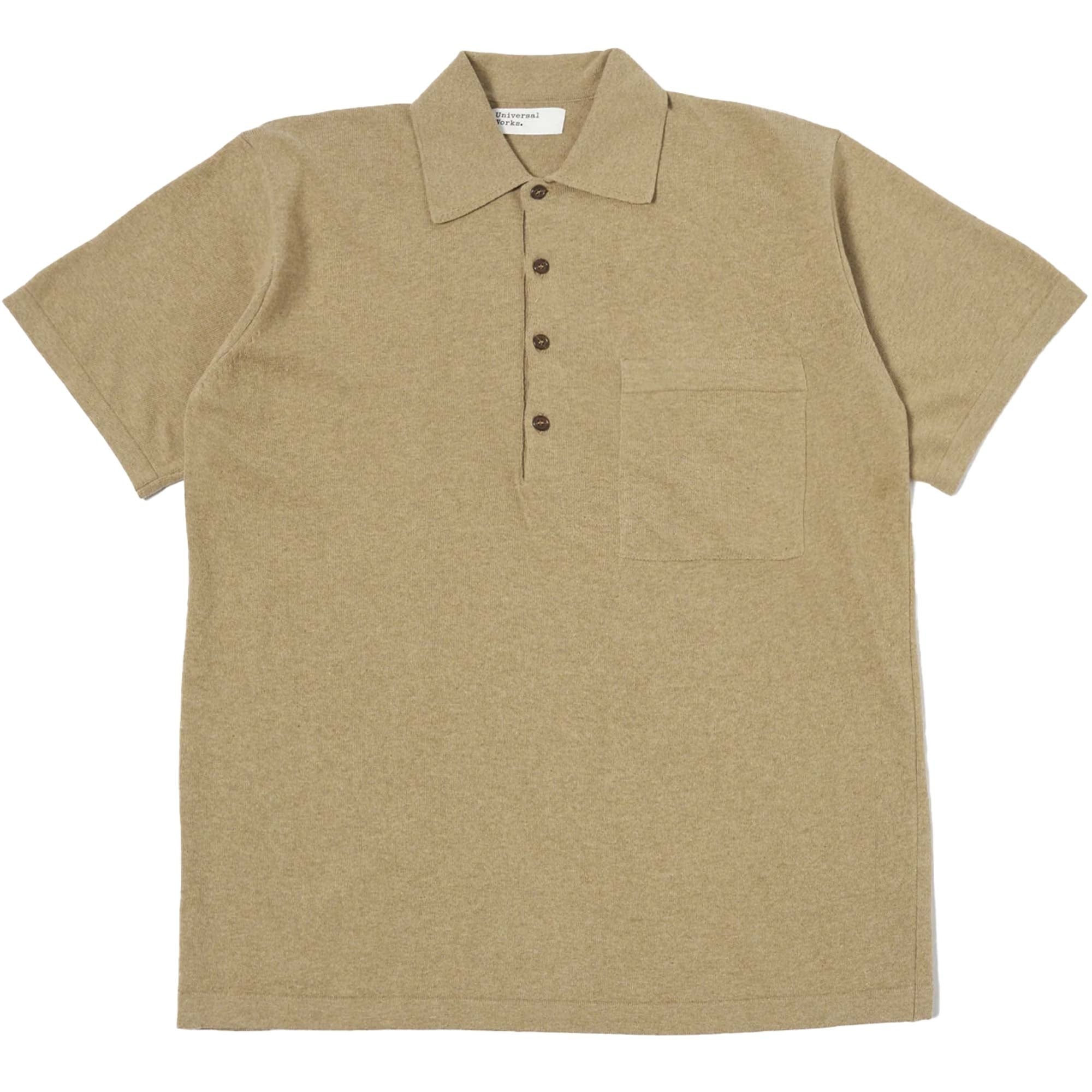 Universal Works Pullover Knit Polo Shirt - Sand