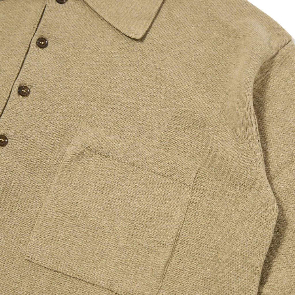 Universal Works Pullover Knit Polo Shirt - Sand