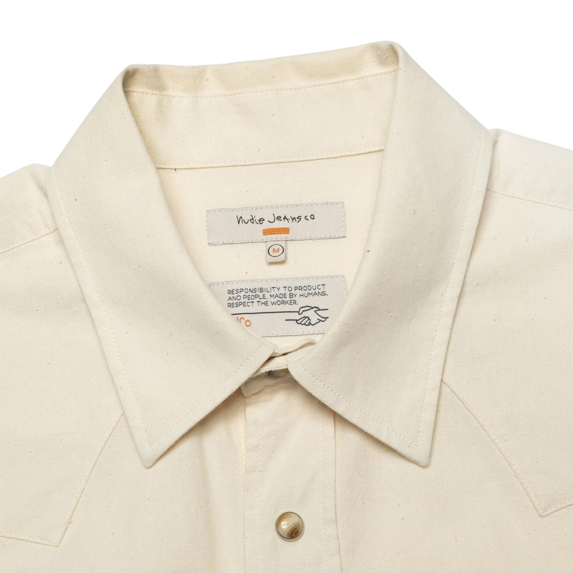 Nudie Jeans George Chambray Western Shirt - Ecru