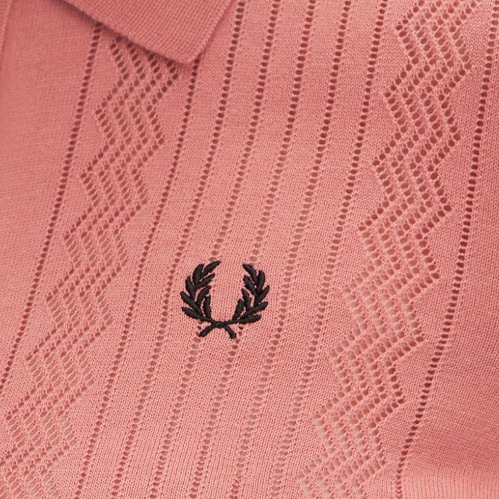 Fred Perry Womens Pointelle Detail Knitted Shirt - Putty Pink