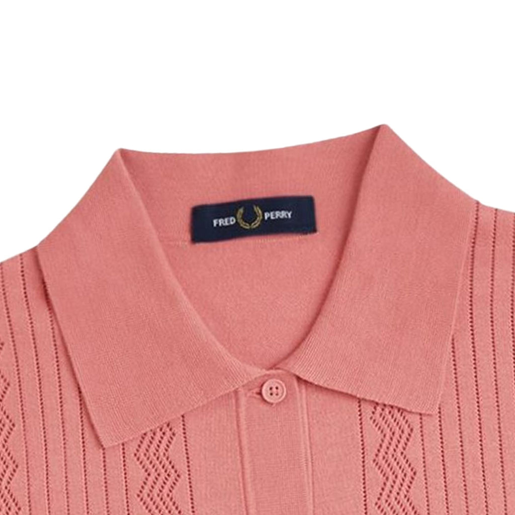 Fred Perry Womens Pointelle Detail Knitted Shirt - Putty Pink