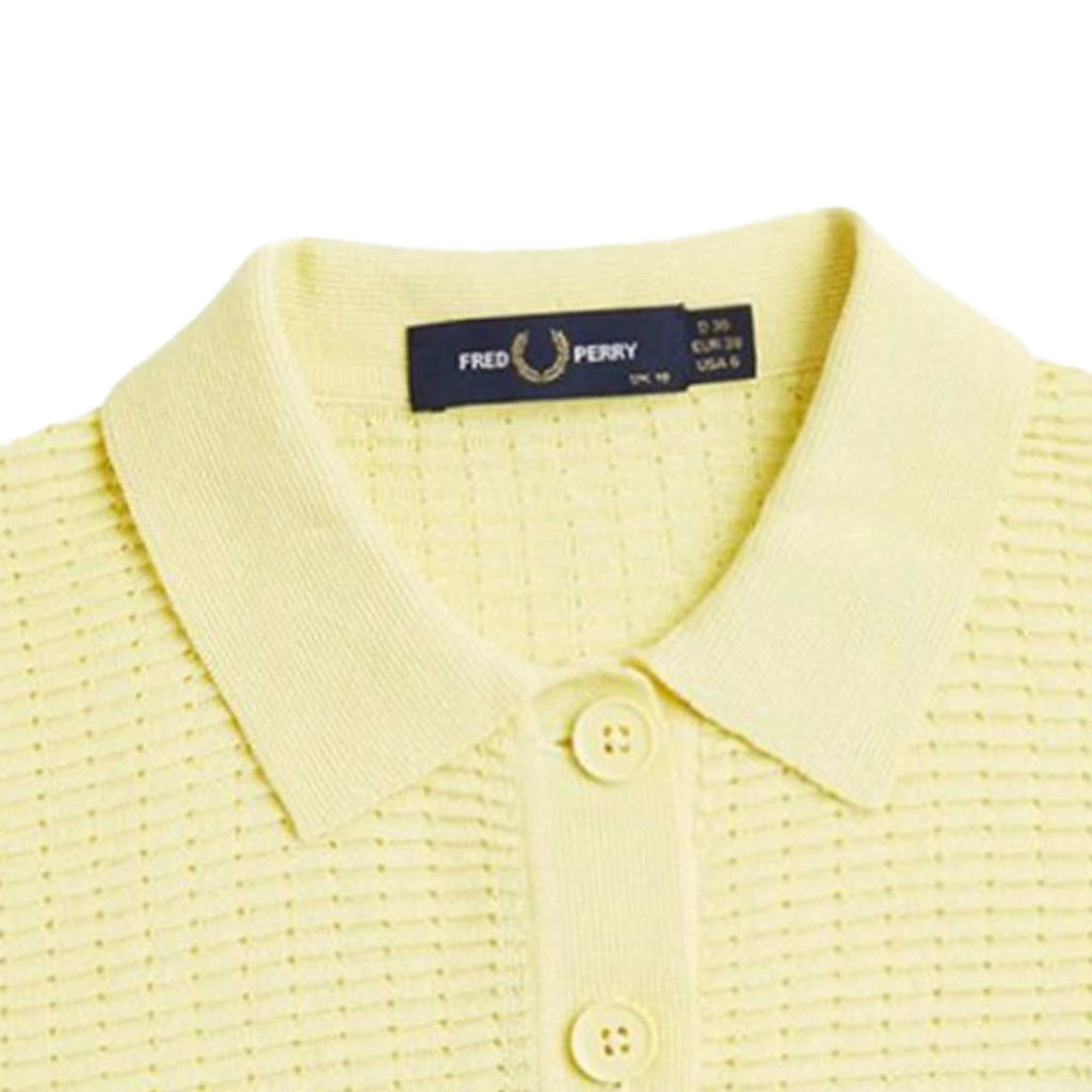 Fred Perry Textured Knit Polo Shirt - Gold