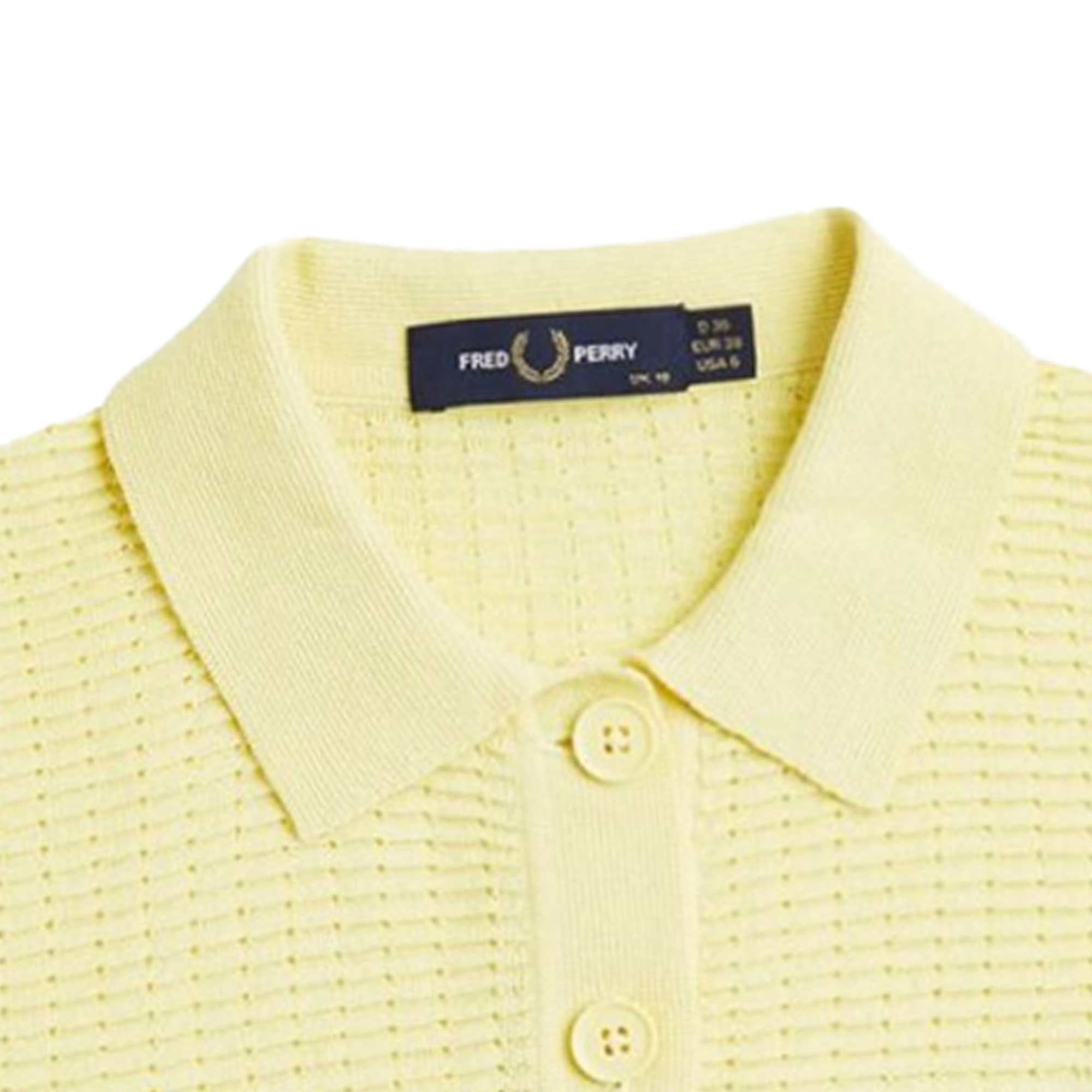 Fred Perry Textured Knit Polo Shirt - Gold