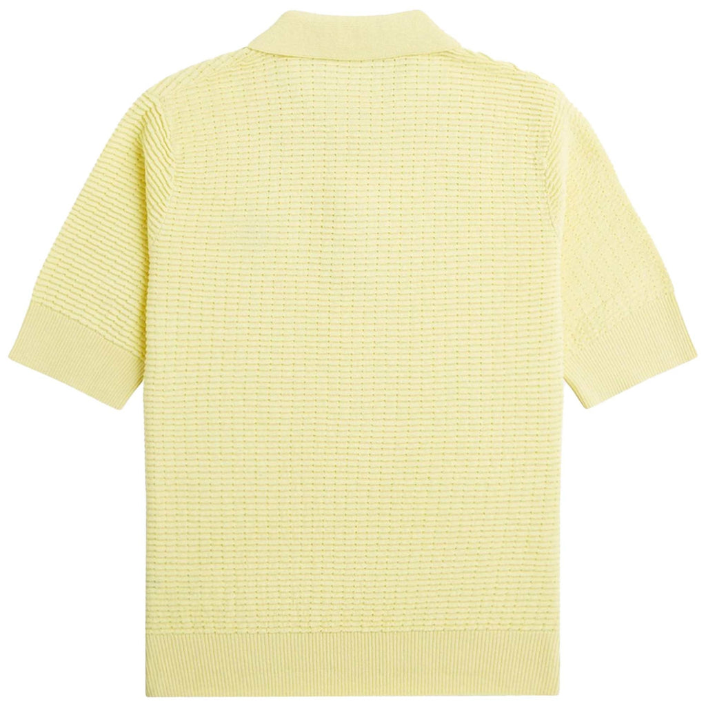 Fred Perry Textured Knit Polo Shirt - Gold
