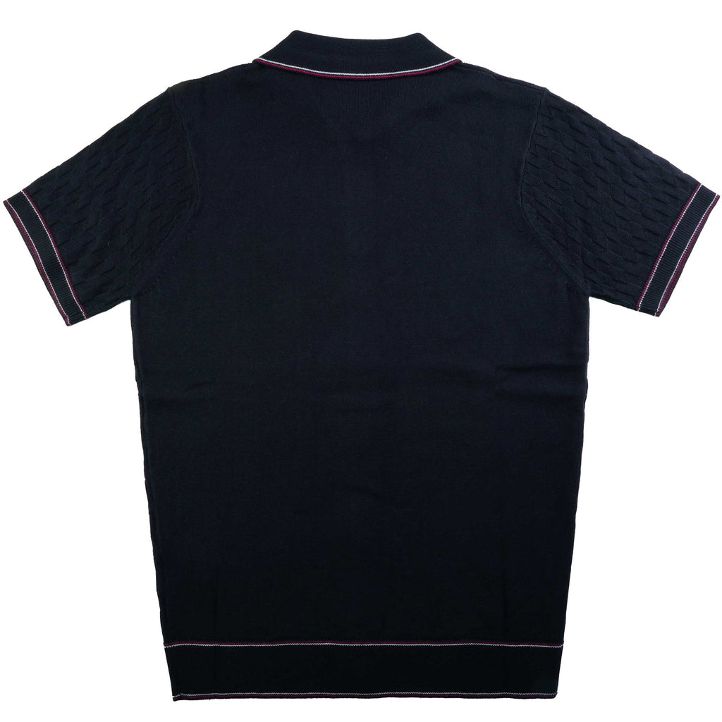 Gabicci Vintage Shaun Knitted Polo Shirt - Navy
