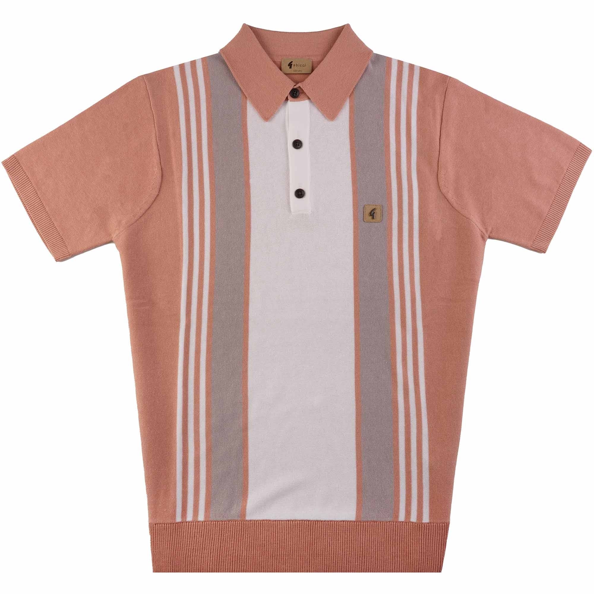 Gabicci Vintage Searle Knitted Polo Shirt - Peach