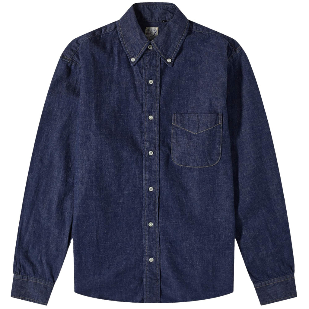 OrSlow Button Down Denim Shirt - One Wash