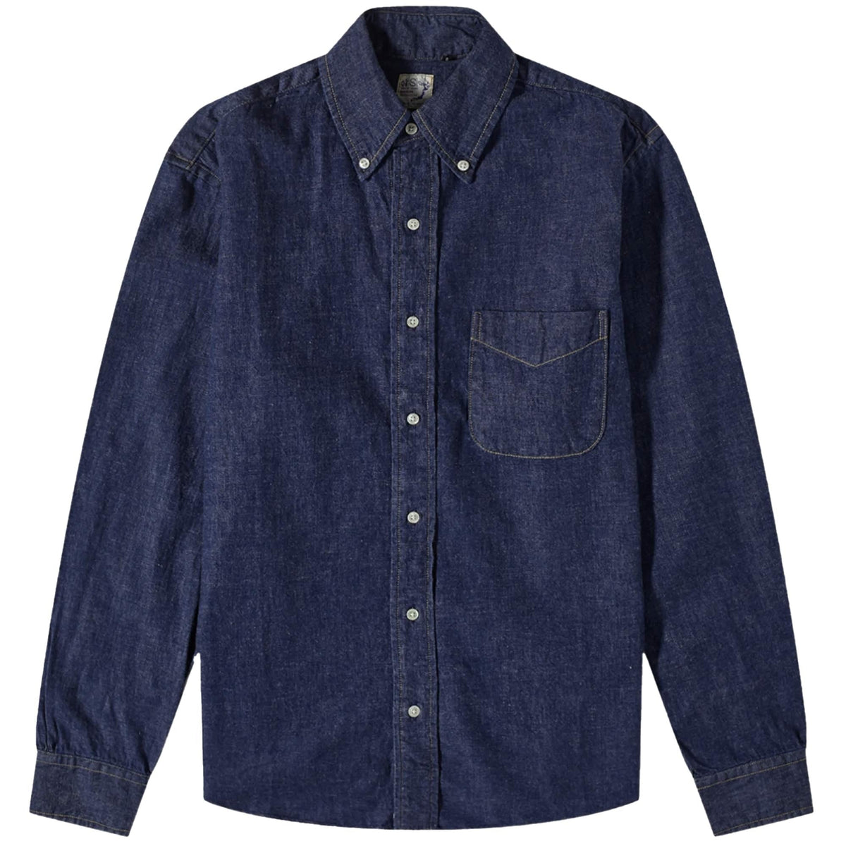 OrSlow Button Down Denim Shirt - One Wash