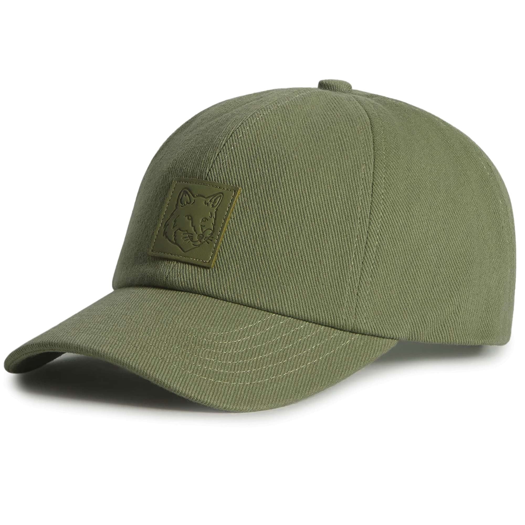 Maison Kitsune Bold Fox Head Leather Patch Cap - Bay Leaf
