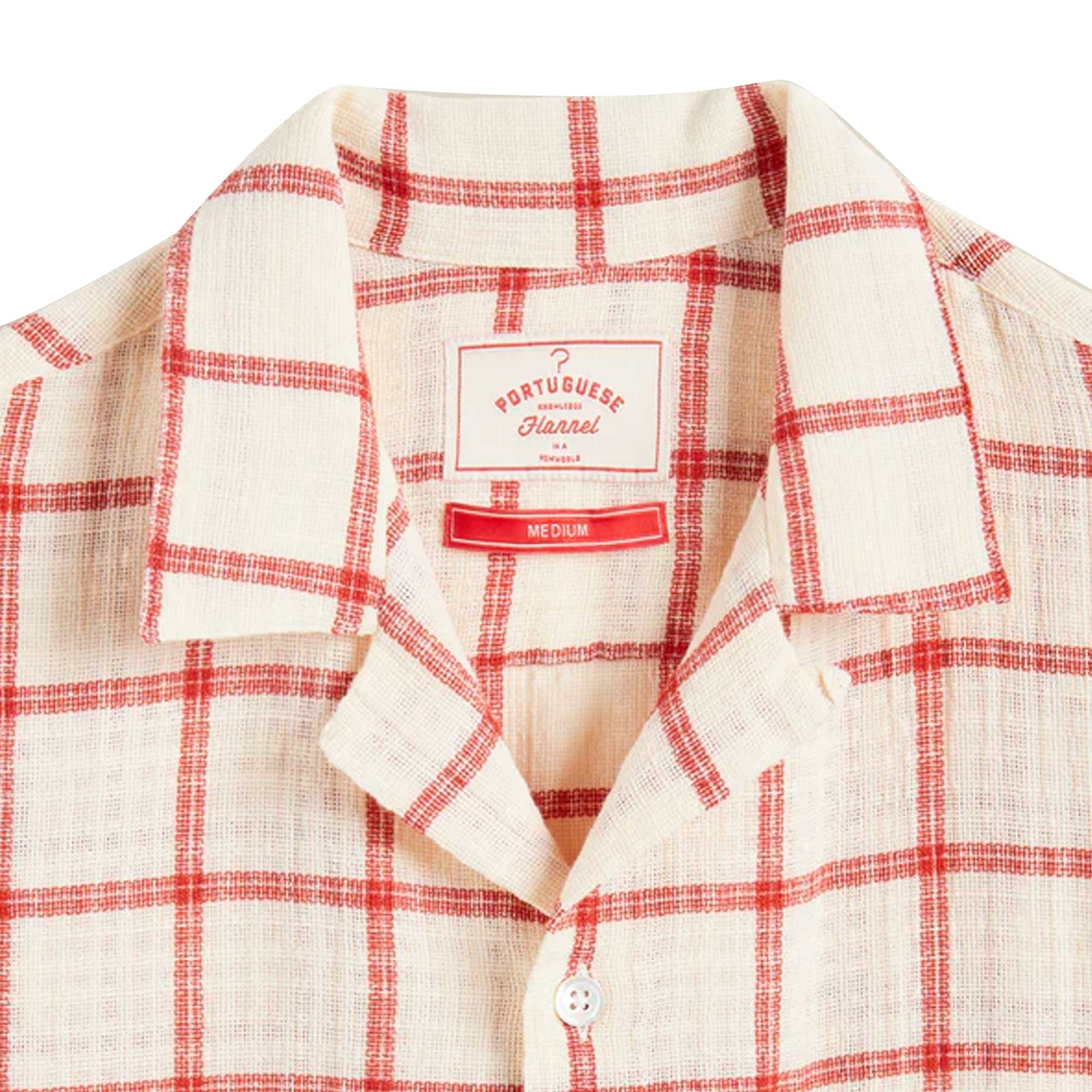 Portuguese Flannel Alvor Shirt - Cream and Red