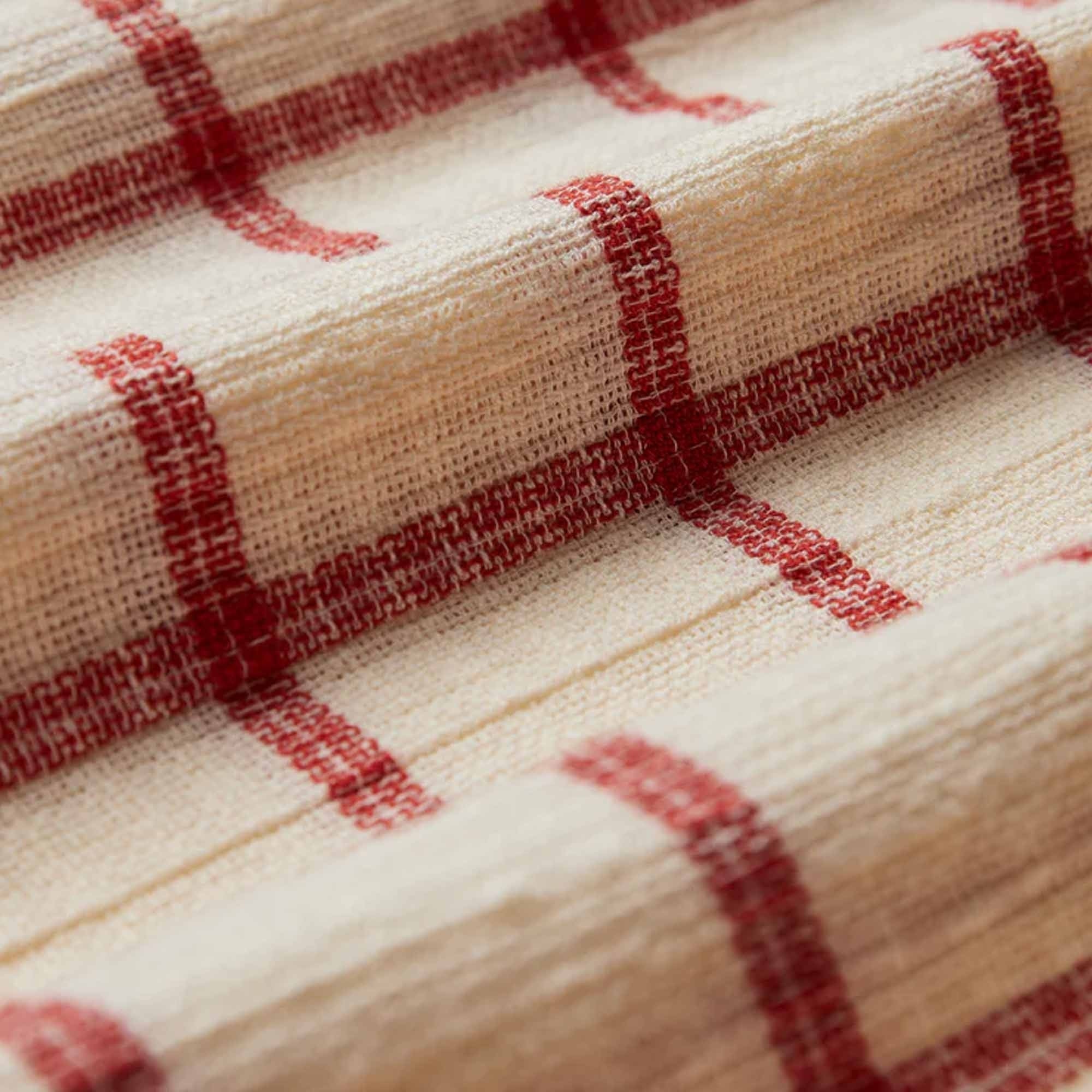 Portuguese Flannel Alvor Shirt - Cream and Red