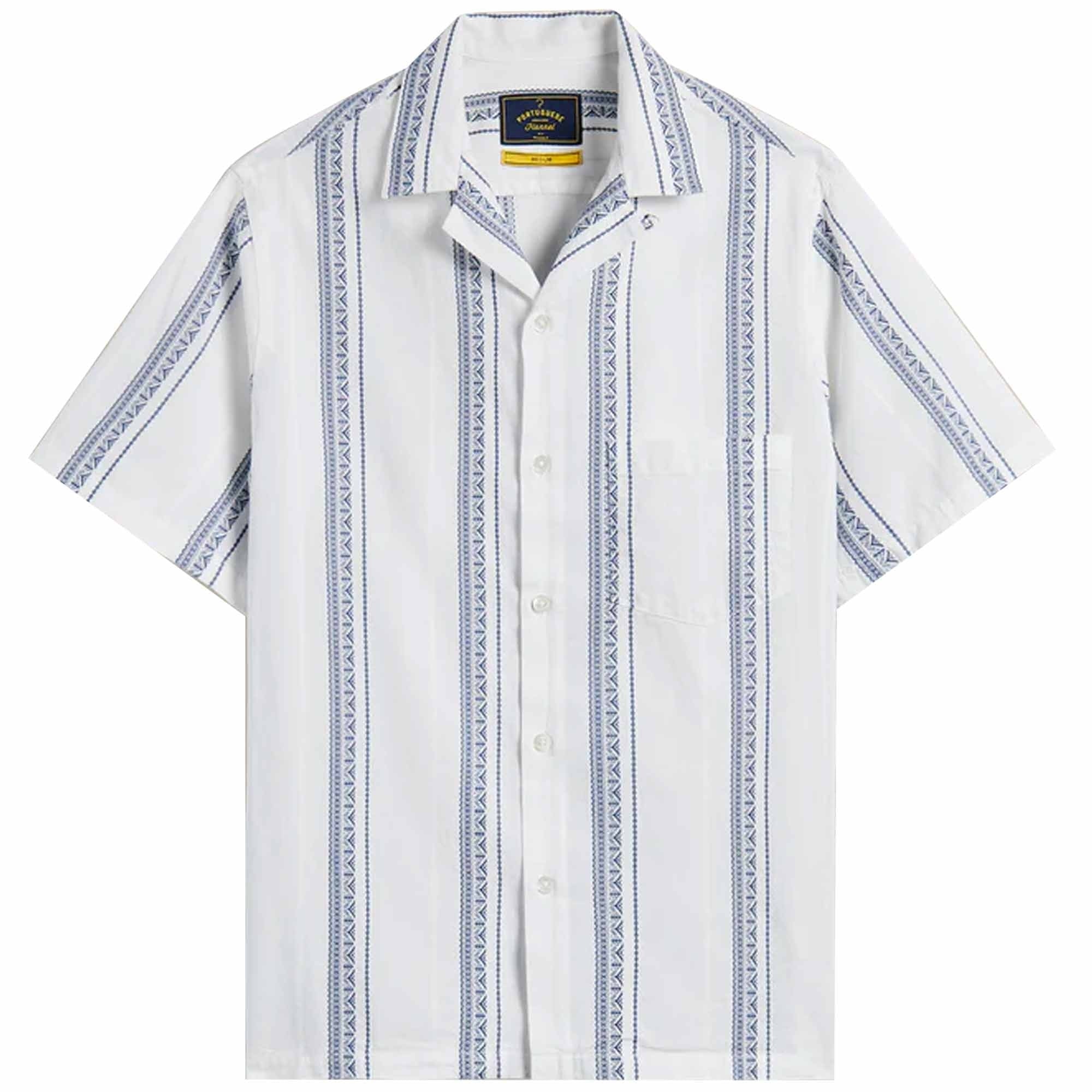 Portuguese Flannel Alqueva Shirt - White and Blue