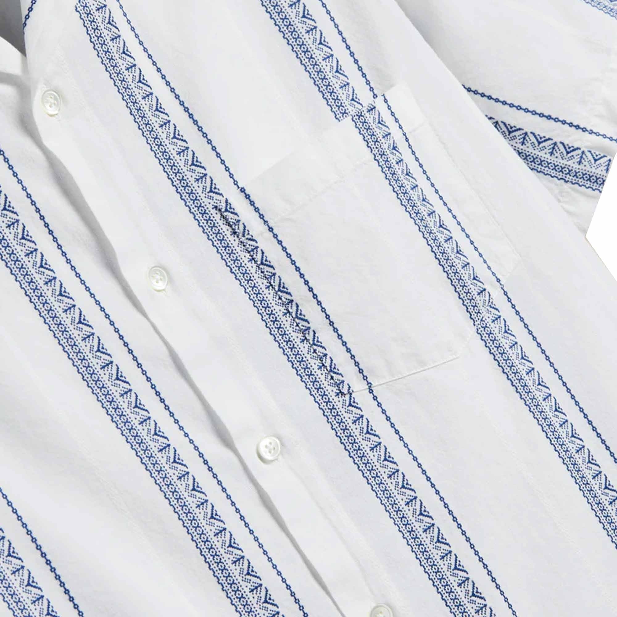Portuguese Flannel Alqueva Shirt - White and Blue