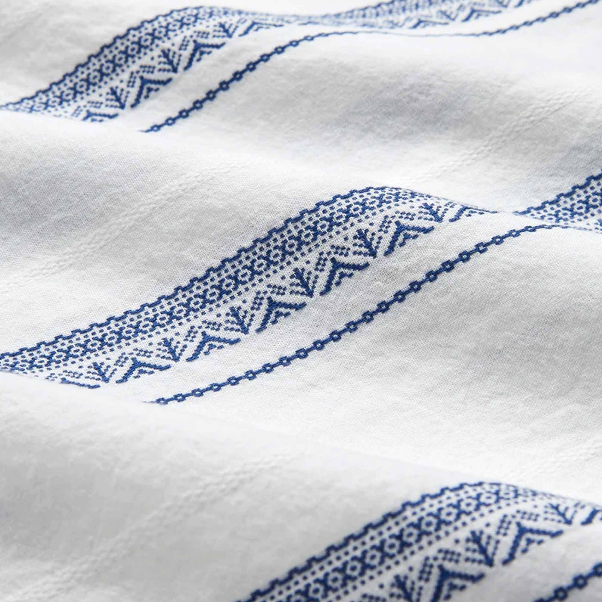 Portuguese Flannel Alqueva Shirt - White and Blue