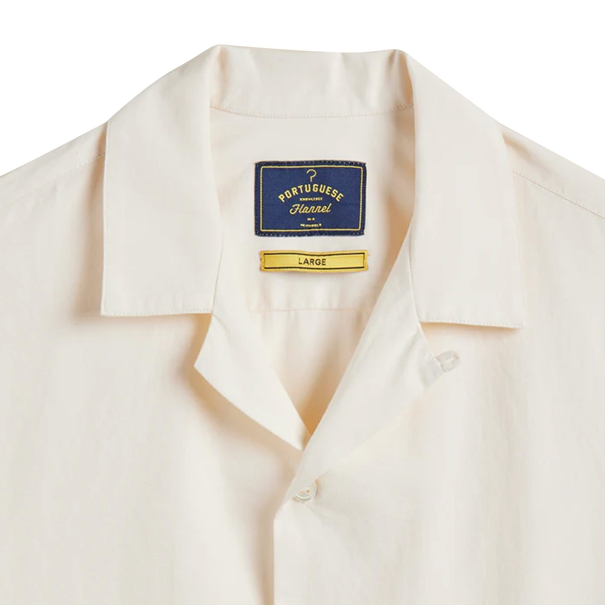 Portuguese Flannel Embroidery Face Shirt - Ecru