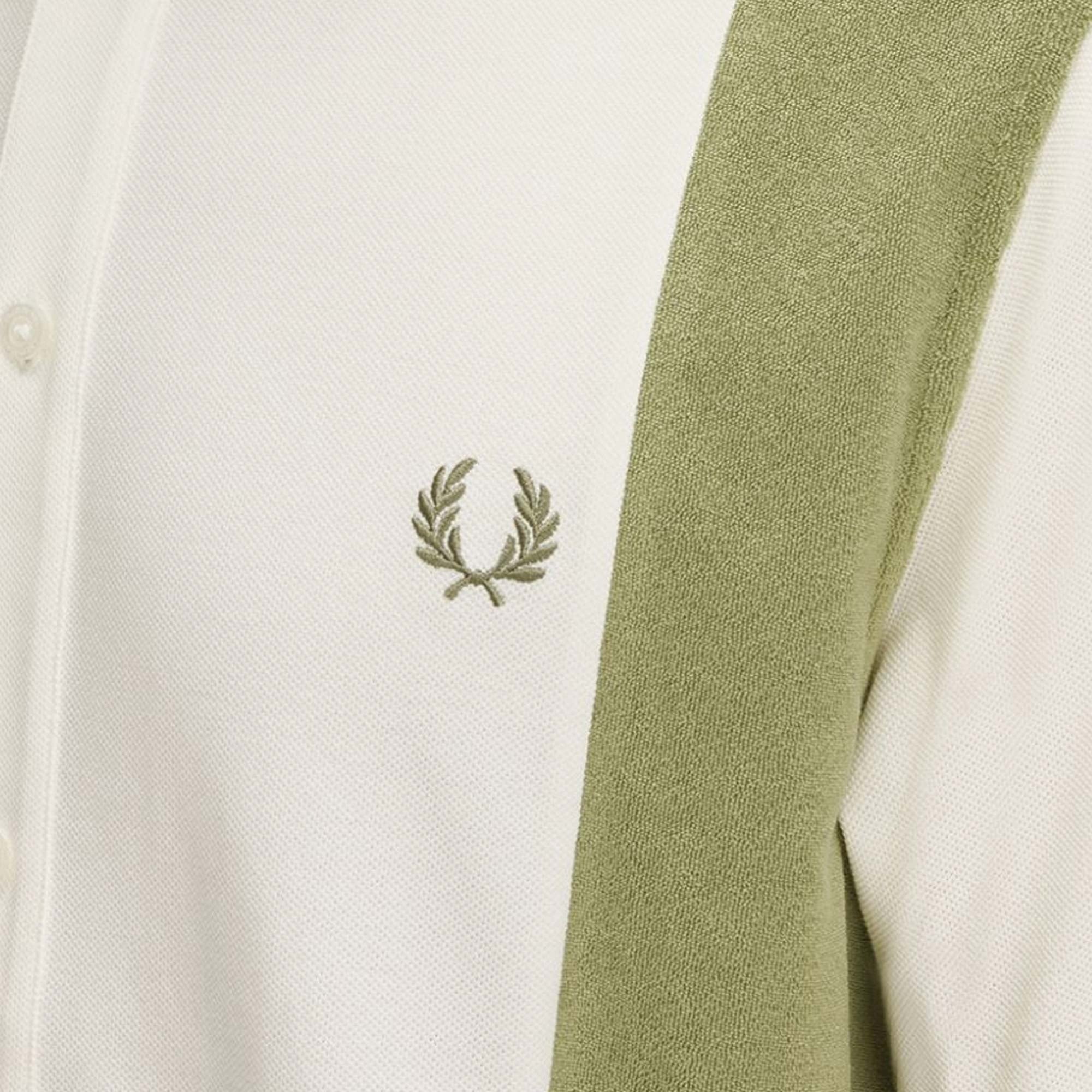 Fred Perry Towelling Panel Polo Shirt - Light Ecru