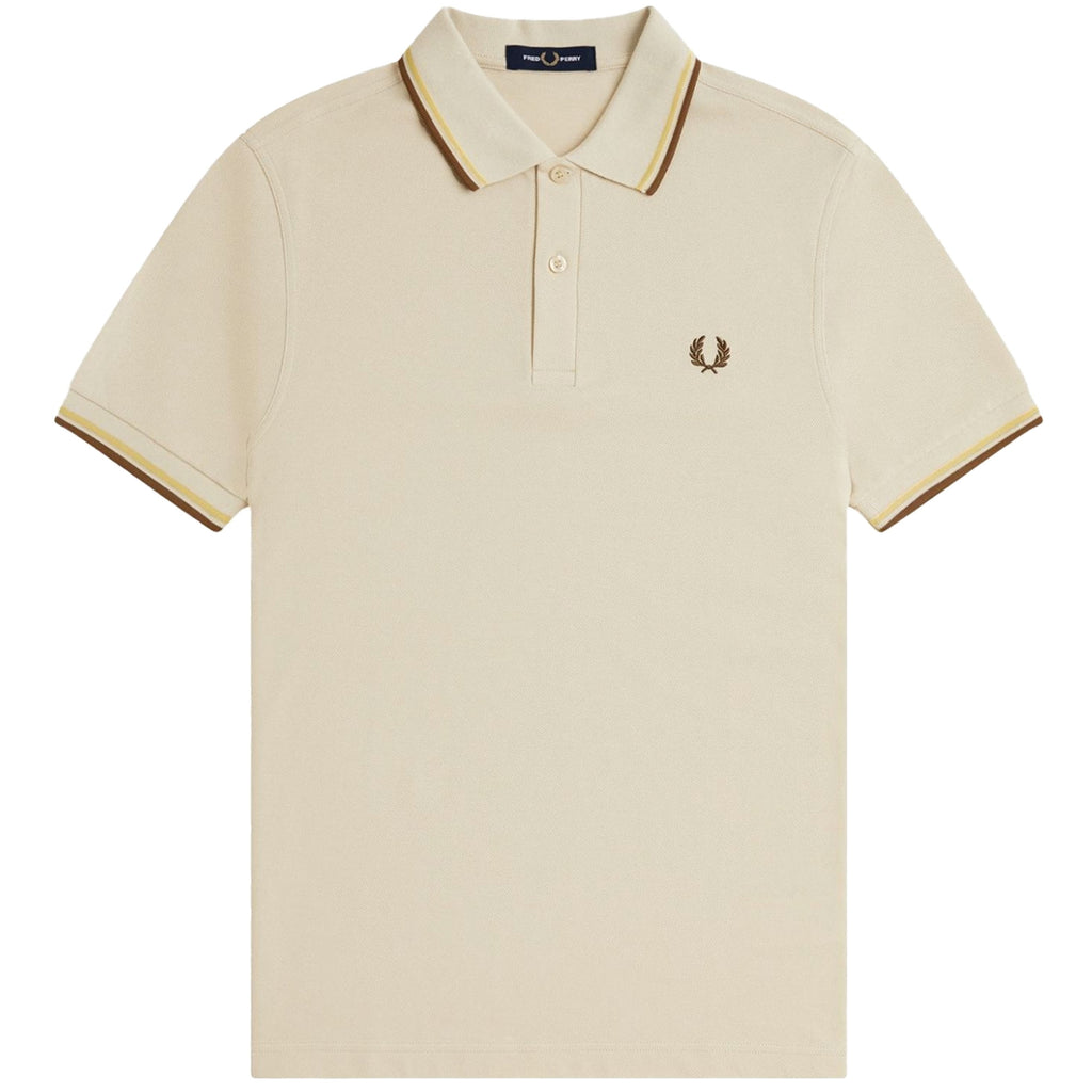 Fred Perry M3600 Twin Tipped Polo Shirt - Oatmeal