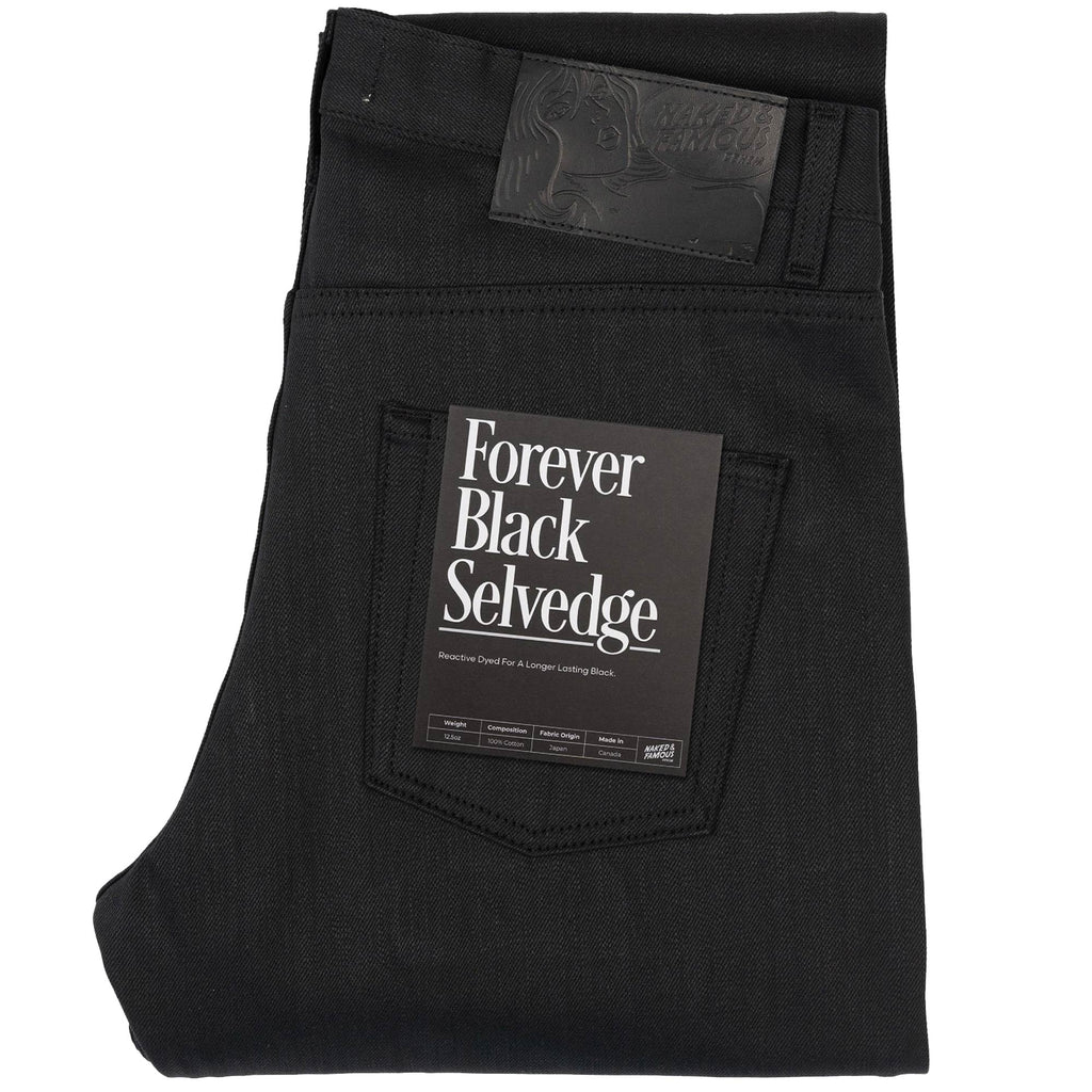 Naked and Famous Denim Weird Guy Forever Black Selvedge - Black