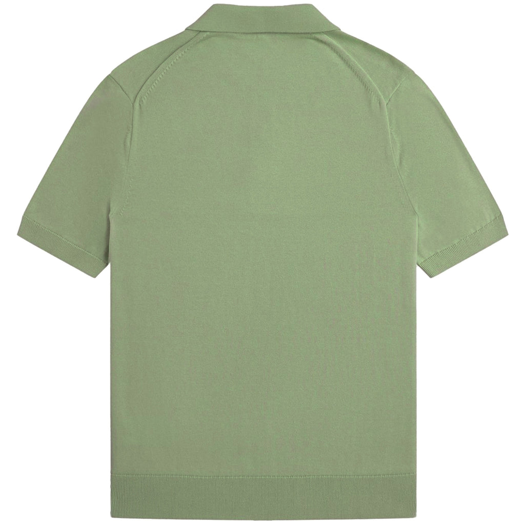 Fred Perry Knitted Cotton Shirt - Olive Mint